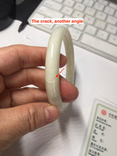 Load image into Gallery viewer, 54.5mm Certified Type A 100% Natural green round cut jadeite Jade bangle PJ36-0285