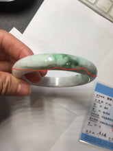 Load image into Gallery viewer, 60.6mm certified 100% Natural sunny green/white/purple/brown Jadeite Jade bangle AZ165-4034