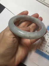 Load image into Gallery viewer, 60.5mm Certified Type A 100% Natural icy watery green/purple chubby Jadeite Jade bangle E146-9537