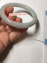 Load image into Gallery viewer, 56.4mm certified 100% natural Type A light green white purple round cut jadeite jade bangle AA119-4911