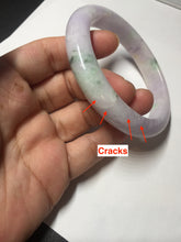 Load image into Gallery viewer, 61.4mm certified 100% natural type A sunny green/purple jadeite jade bangle BN87-8718