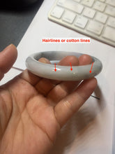 Load image into Gallery viewer, 58.4mm certified 100% natural Type A light green/purple white Snowy Pine Forest jadeite jade bangle J126-3074