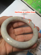 Load image into Gallery viewer, 56.8mm certified 100% natural type A light green/purple/yellow round cut jadeite jade bangle D121-8931