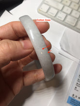 Load image into Gallery viewer, 74.9mm certified Type A 100% Natural light green white plus size flat style Jadeite Jade bangle BG214-5429