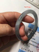 Load image into Gallery viewer, 56.3mm Certified Type A 100% Natural dark green/purple/gray round cut Jadeite bangle AA129-6929