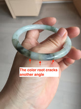 Load image into Gallery viewer, Sold! please don't order. THanks. 57mm certified type A 100% Natural green/brown/purple slim round cut jadeite jade bangle GL38-6-9010