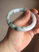 Load image into Gallery viewer, Shopify only 55.3mm Type A 100% Natural light green flying flowers Jadeite Jade bangle E152-2440