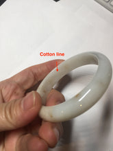 Load image into Gallery viewer, 52.7mm certified Type A 100% Natural white beige with yellow flying flowers Jadeite Jade bangle D158-3963