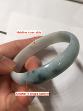 Load image into Gallery viewer, 46mm certified 100% natural type A white green orange with floating flowers oval jadeite bangle PH167(AllaboutjadeCanada.com only)