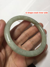 Load image into Gallery viewer, 58.4mm Certified Type A 100% Natural light green/brown round cut Jadeite Jade bangle AR107-4510