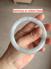 Load image into Gallery viewer, 54mm certificated Type A 100% Natural light green/white round cut Jadeite Jade bangle BK70-9864