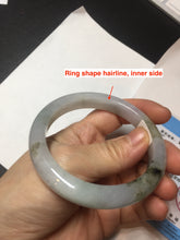 Load image into Gallery viewer, 57.5mm Certified Type A 100% Natural icy watery white purple black brown Jadeite Jade bangle BL58-7034