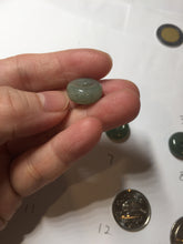 Load image into Gallery viewer, 14-15mm Type A 100% Natural dark green black gray(老油青) Jadeite Safety Guardian Button donuts pendant PD198