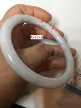 Load image into Gallery viewer, 59.5mm certified Type A 100% Natural light green purple white round cut Jadeite Jade bangle PB265-3197