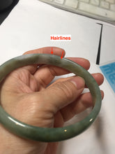 Load image into Gallery viewer, 70mm certified Type A 100% Natural dark green brown white plus size Jadeite Jade bangle BH231-0510
