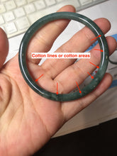 Load image into Gallery viewer, 58.4mm Certified Type A 100% Natural dark green/blue/gray/black Guatemala Jadeite bangle AZ169-3456