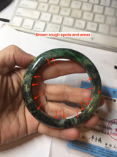Load image into Gallery viewer, 59mm certificated Type A 100% Natural dark green/brown/black Jadeite Jade bangle AA103-9776