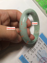 Load image into Gallery viewer, 55.7mm 100% natural Type A sunny green/brown/white jadeite jade bangle AX46-2830