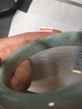 Load image into Gallery viewer, 62mm certified 100% natural Type A oily dark green gray black white (老油青) jadeite jade bangle PH232-0050
