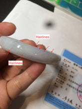 Load image into Gallery viewer, 56.2mm certified Type A 100% Natural green/purple/white Jadeite Jade bangle AY74-5914