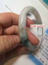 Load image into Gallery viewer, 59mm Certified 100% natural Type A green/white jadeite jade bangle AX99-4384