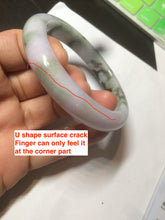 Load image into Gallery viewer, 56.3mm certified 100% natural Type A dark green/purple jungle camouflage color jadeite jade bangle AX77-5285