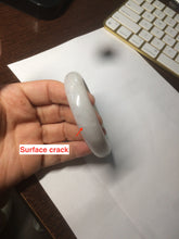 Load image into Gallery viewer, 55mm certified type A 100% Natural light green/white jadeite jade bangle AE66-6537