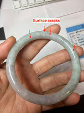 Load image into Gallery viewer, 59mm Certified Type A 100% Natural light green white purple round cut jadeite Jade bangle PB256-3232