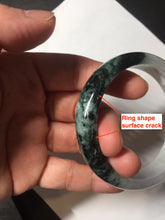 Load image into Gallery viewer, 53.4mm Certified Type A 100% Natural light purple/dark green jadeite Jade bangle BM60