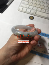Load image into Gallery viewer, 53.5mm certified 100% natural Type A icy water sunny green/gray/black jadeite jade bangle BP158-5028
