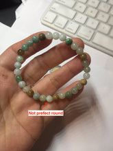 Load image into Gallery viewer, 5.7-6mm size 52-56mm 100% natural type A green/yellow/brown/white jadeite jade beads bracelet PB74