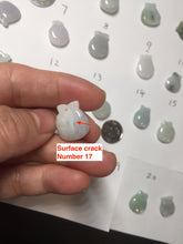 Load image into Gallery viewer, 100% Natural light green/white/purple Jadeite Jade money bag bead pendant group F153