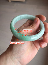 Load image into Gallery viewer, 56.2mm certified Type A 100% Natural sunny green/ white Jadeite Jade bangle BS32-4439