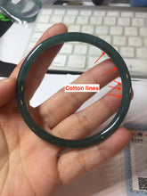Load image into Gallery viewer, 59mm Certified Type A 100% Natural light black/green/gray Guatemala slim round cut Jadeite bangle PJ80-0672