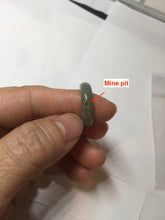 Load image into Gallery viewer, 100% natural type A ice watery oily dark green/gray/black(冰油青) jadeite jade band ring PC77