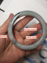 Load image into Gallery viewer, 59mm Certified Type A 100% Natural green gray purple Jadeite Jade bangle AH95-4489