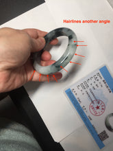 Load image into Gallery viewer, 54mm Certified Type A 100% Natural icy watery dark green/white//black Jadeite Jade bangle BM7-8579