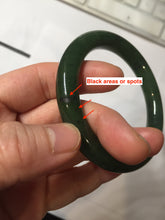 Load image into Gallery viewer, 53.3mm 100% Natural dark green/black round cut nephrite (碧玉) bangle HN98