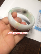 Load image into Gallery viewer, 46.7mm Certified Type A 100% Natural sunny green/white(白底青) Jadeite Jade bangle AC73-1483