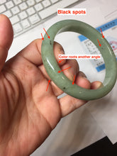 Load image into Gallery viewer, 58.4mm Certified Type A 100% Natural Oily Dark Green Gray Black(油青) Jadeite Jade Bangle PH259-7141