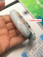 Load image into Gallery viewer, 59.5mm certified Type A 100% Natural green/white/purple Jadeite bangle R107-0467