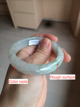 Load image into Gallery viewer, 51.5mm certified 100% natural Type A light green/white oval jadeite jade bangle AZ124-2782