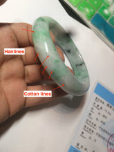 Load image into Gallery viewer, 57.6mm Certified 100% natural Type A sunny green/white jadeite jade bangle AX49-4131