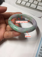 Load image into Gallery viewer, 52.5mm Certified 100% natural Type A sunny Green Brown Purple(Fu Lu Shou) jadeite jade bangle PH248-0503