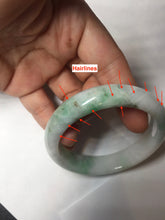 Load image into Gallery viewer, 54mm 100% natural certified sunny green/white (白底青) jadeite jade bangle BL36-5240