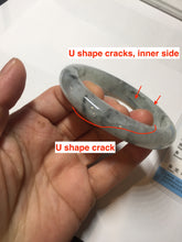 Load image into Gallery viewer, 60mm certified Type A 100% Natural icy watery light green with green floating flowers Jadeite Jade bangle BK134-7434