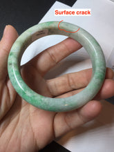 Load image into Gallery viewer, 58.5mm Certified type A 100% Natural sunny green/white Jadeite bangle AY87-3471