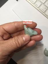 Load image into Gallery viewer, Type A 100% Natural light green/white/purple Jadeite Jade Ingots desk decor/pendant/worry stone BF157