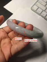 Load image into Gallery viewer, 58.4mm Certified Type A 100% Natural light green chubby round cut Jadeite Jade bangle BM36-0023