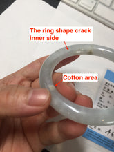 Load image into Gallery viewer, 54.7mm 100% natural type A icy watery light green/brown/black seaweed round cut jadeite jade bangle Q140-5253